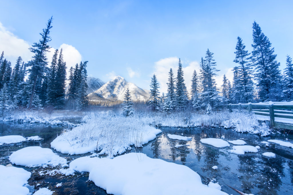 mountain and lake